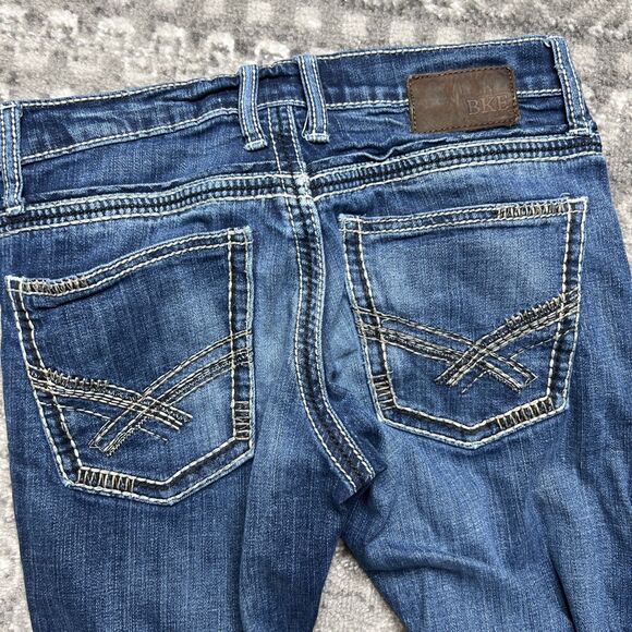 BKE Aiden Jeans Mens 28R (29x31.5) Dark Wash Straight Leg Modern Pocket Detail - Picture 13 of 13